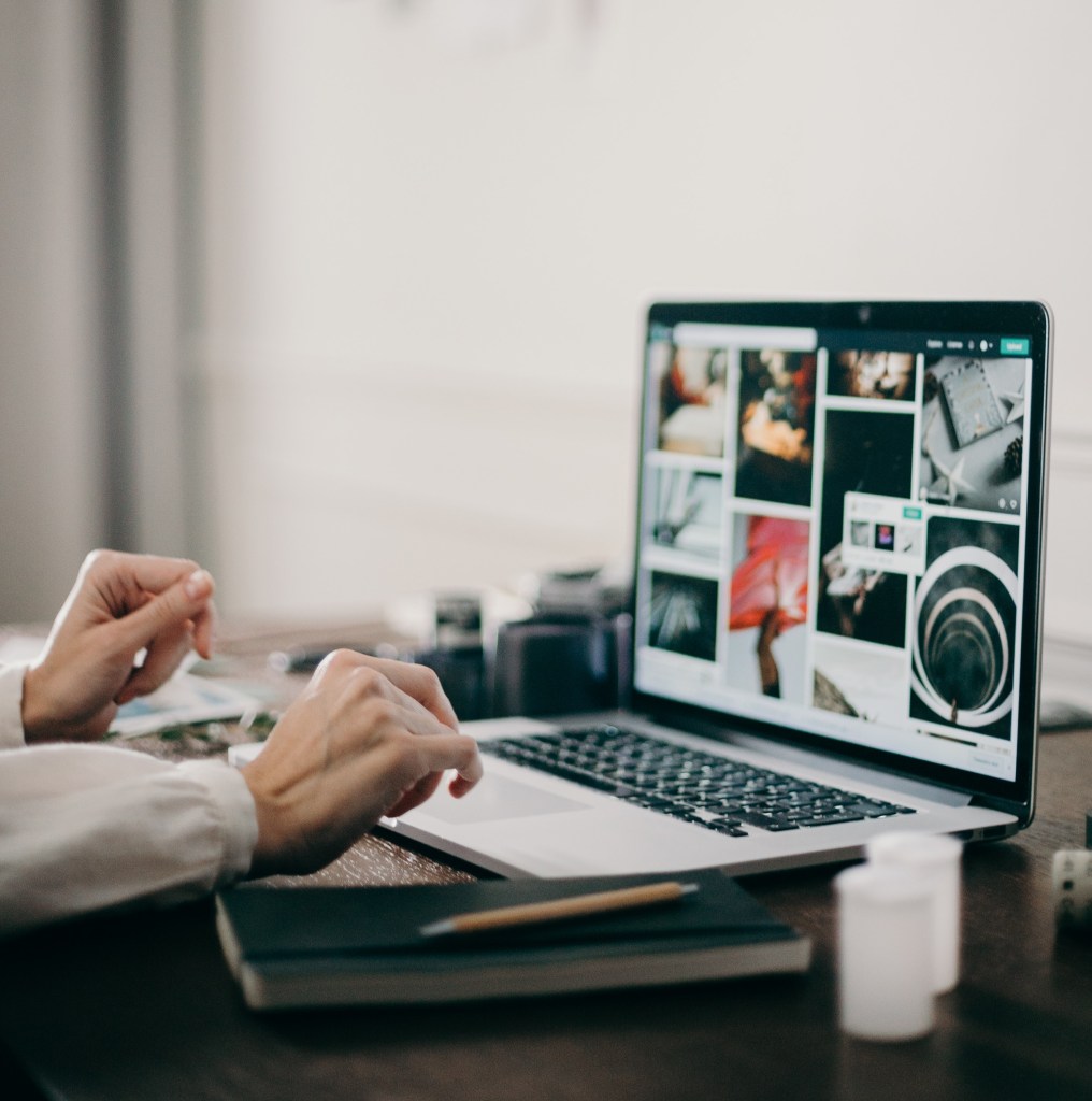 person working at a laptop computer